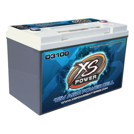 XS Power D3100 5000 Amp AGM Power Cell Car Audio Battery + Terminal Hardware