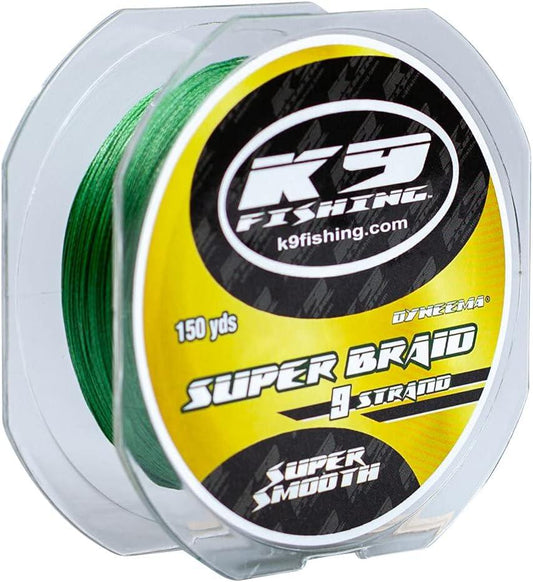 K9 Fishing 9 Strand Braid 150yd (25lb, Green)