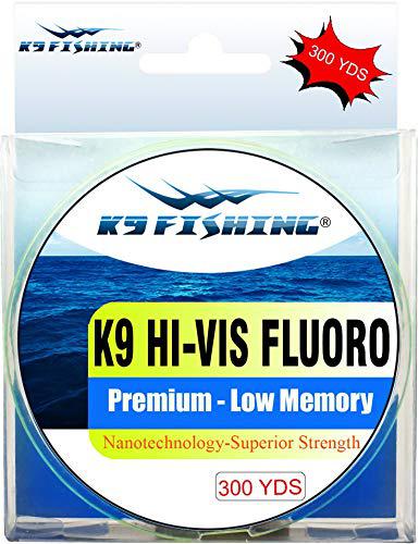 K9 300-6LB-HV Hi-Vis Yellow Fluoro Line 300 Yard Spool 6 lb Test